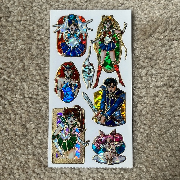 Set of Three (3) Vintage 90s Prismatic Sailor Moon Stickers - Picture 3 of 8